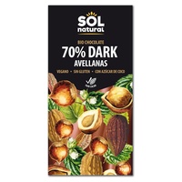 Veganská hořká čokoláda 70 % s bio lískovými oříšky