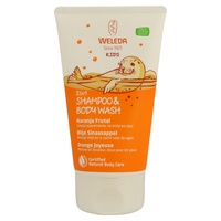 Barn orange fruktigt schampo och gel 2 i 1