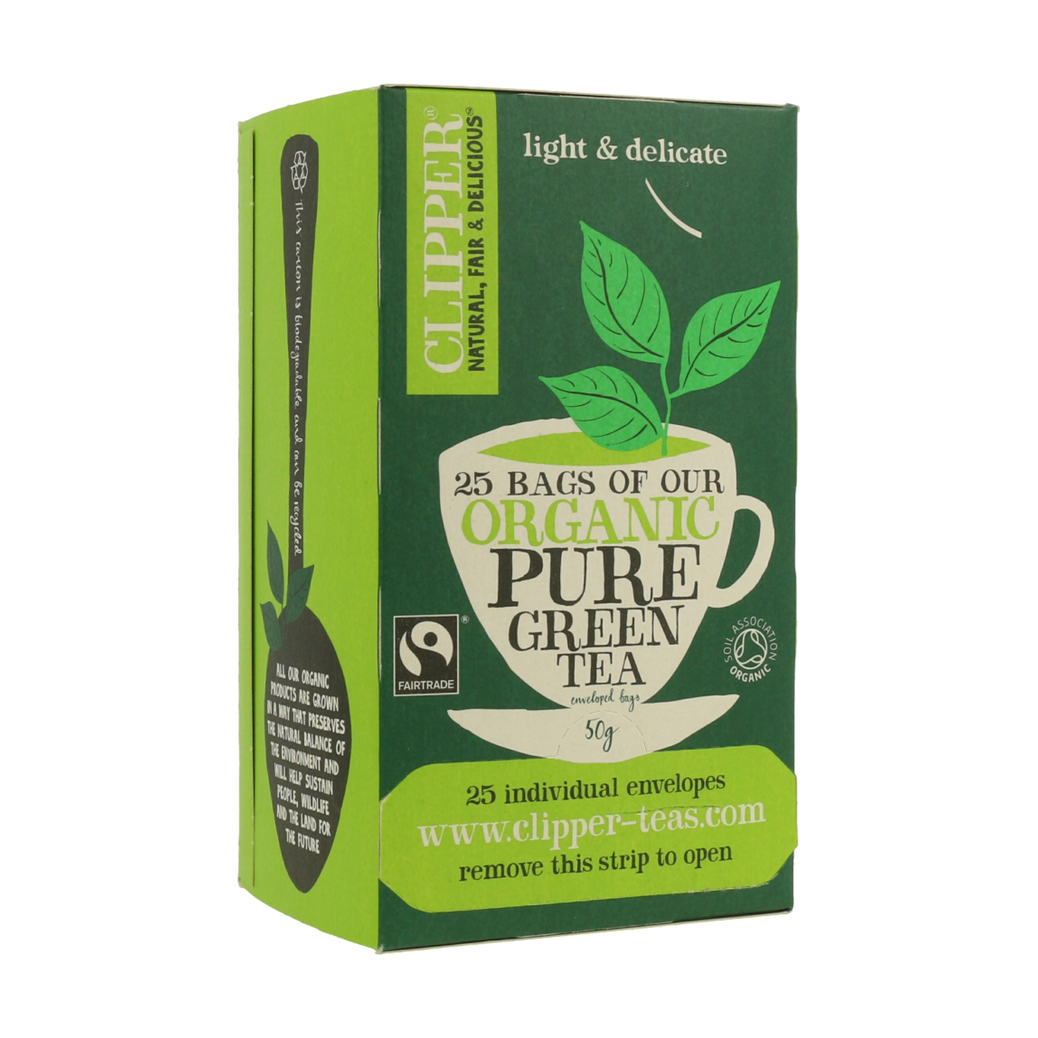 Té verde puro orgánico 25 bolsitas infusoras de Clipper Naturitas