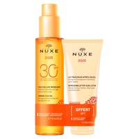 Opalovací olej na obličej a tělo spf30 + osvěžující mléko po opalování