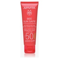 Solskydd med färg mot fläckar spf50
