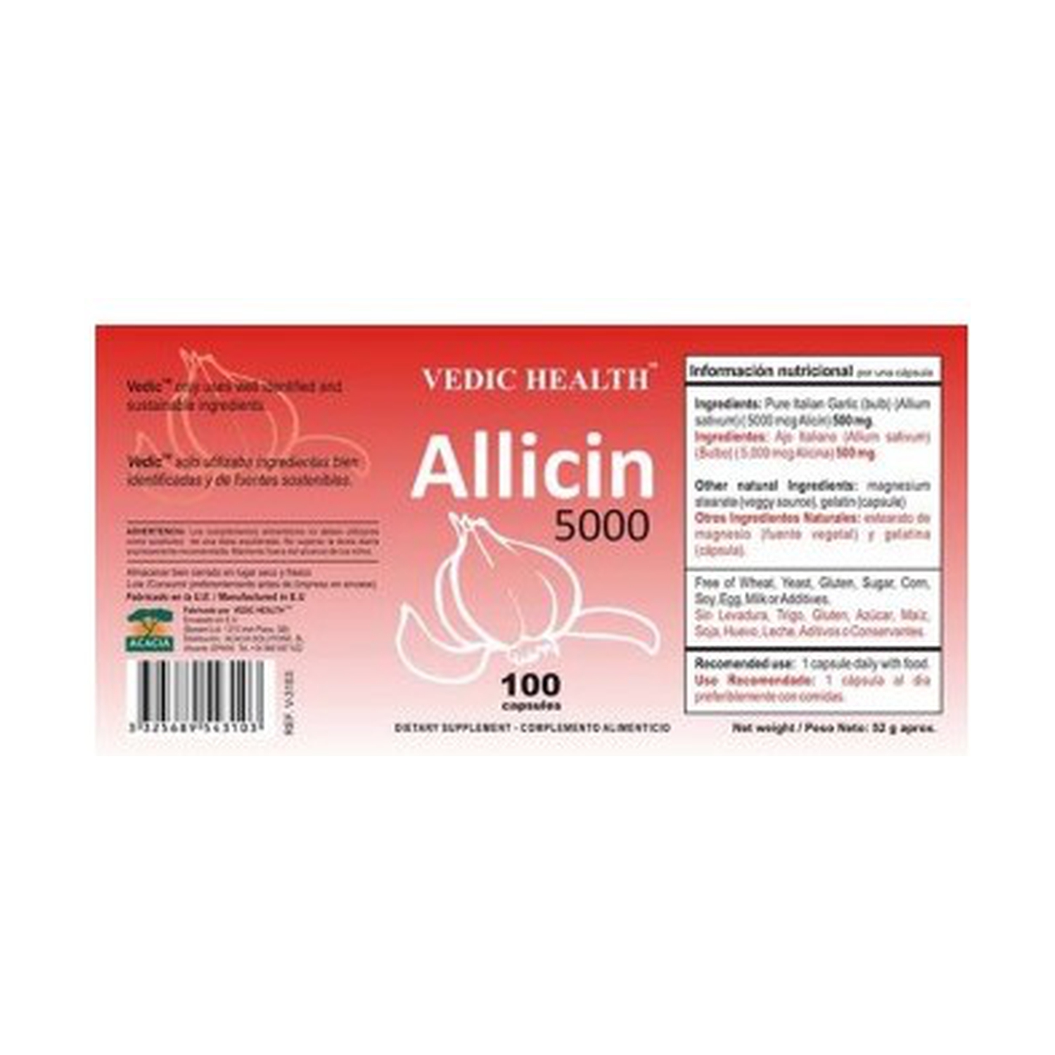 Allicin 5000 100 cápsulas de Vbyotics | Naturitas