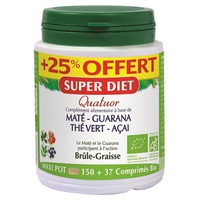 Quatuor mate guaraná chá verde açaí queima gordura 187 comprimidos - Superdiet