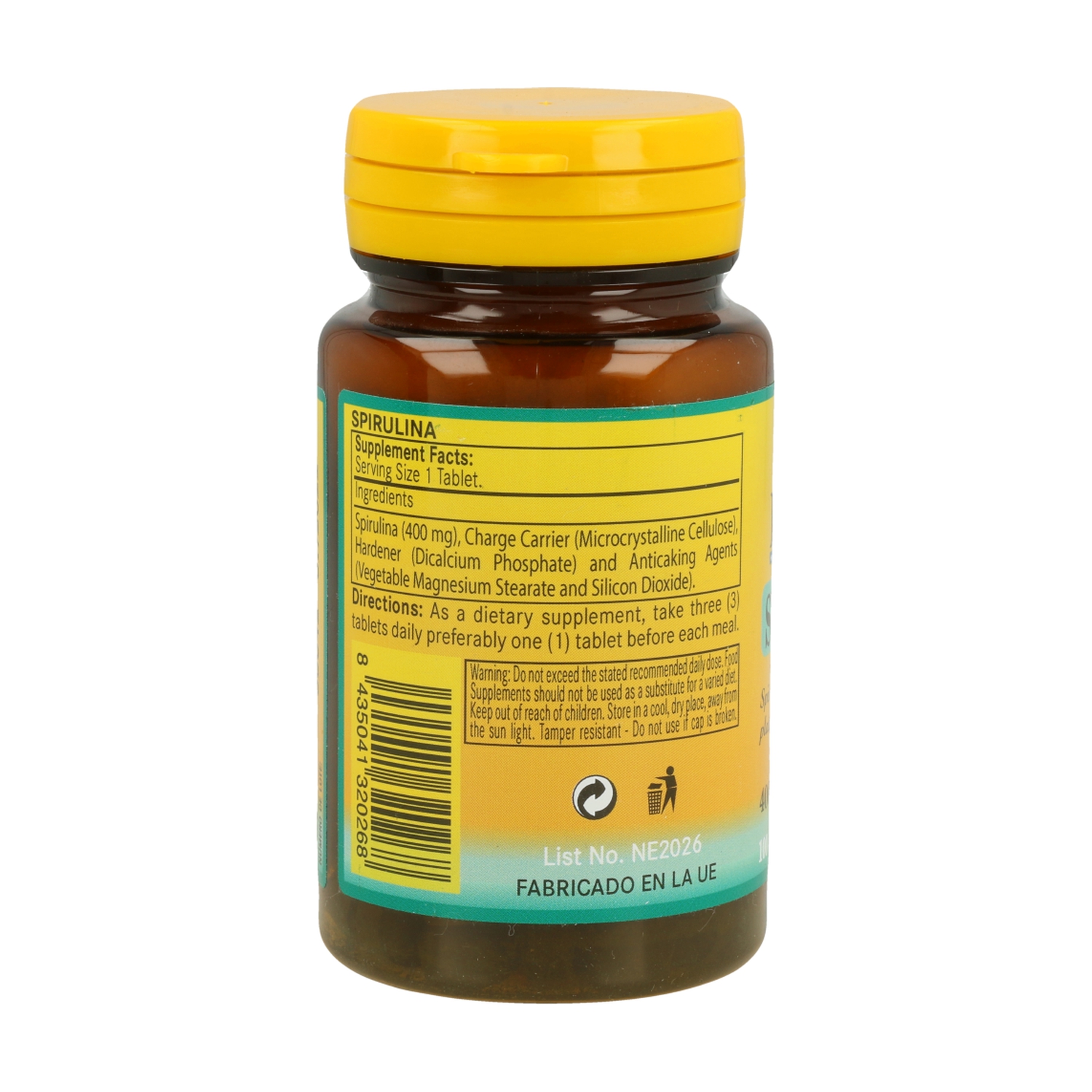 Espirulina 100 comprimidos de 400mg de Nature Essential Naturitas