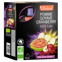 Pacotinho Fruta Maçã, Goiaba e Arando 4 unidades de 120g - Vitabio
