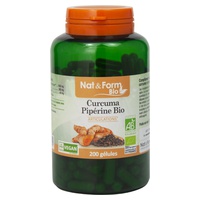 Cúrcuma Piperina Orgánica 200 cápsulas vegetales - Nat & Form | Natural Doctor