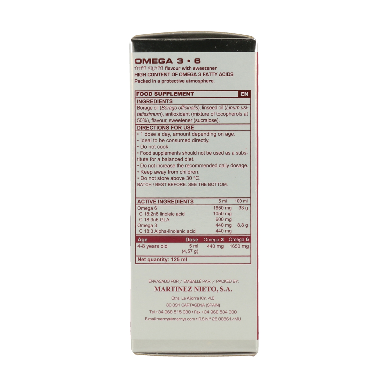 Comprar Omega 3 y 6 Junior Jarabe 125 ml Marnys Naturitas