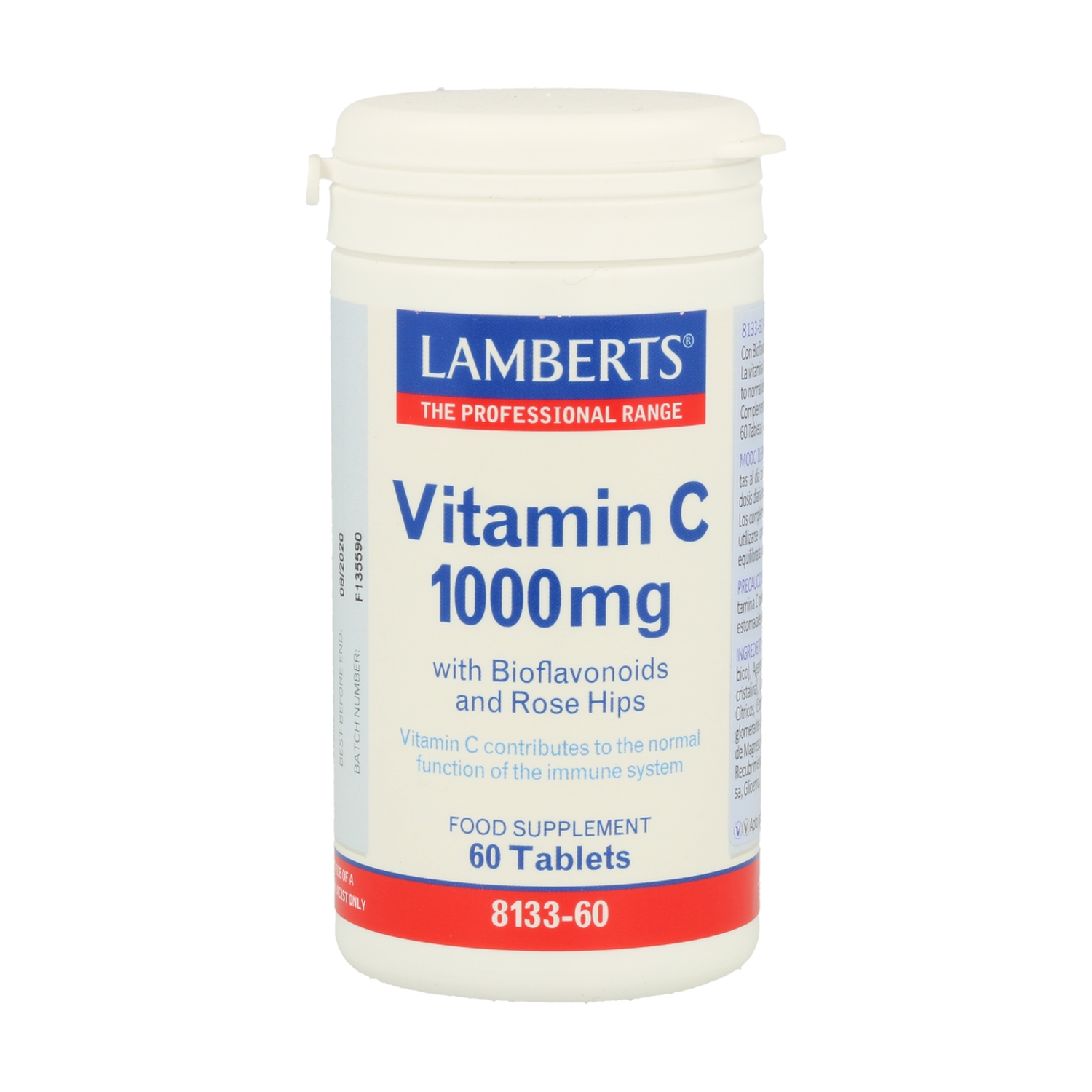 Vitamina C con bioflavonoides y escaramujo 60 tabletas de 1000mg de