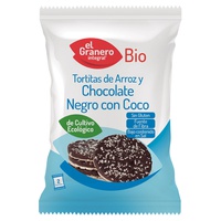 Gâteaux de riz et chocolat noir à la noix de coco