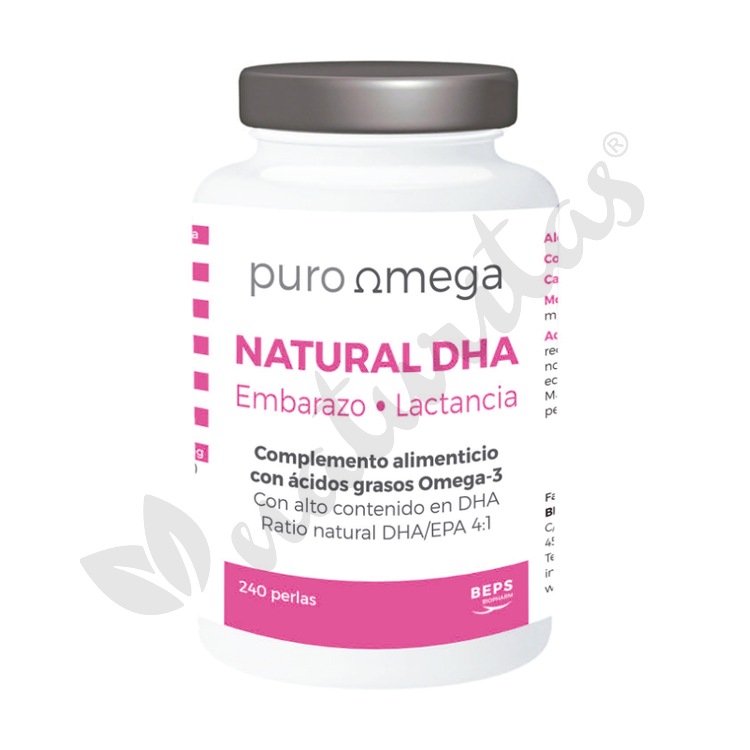 Natural DHA Embarazo y Lactancia 240 perlas de Puro Omega Naturitas