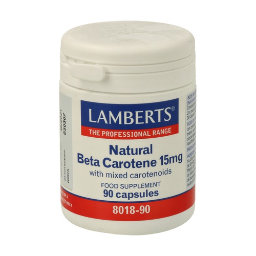 Comprar Betacaroteno natural 90 cápsulas de 15mg Lamberts Naturitas