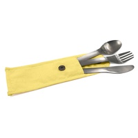Talheres de aço inoxidável amarelo nômade 1 unidade - Cookut