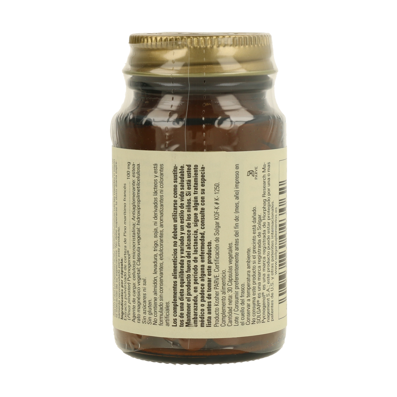 Pycnogenol 30 cápsulas vegetales (100mg) de Solgar Naturitas