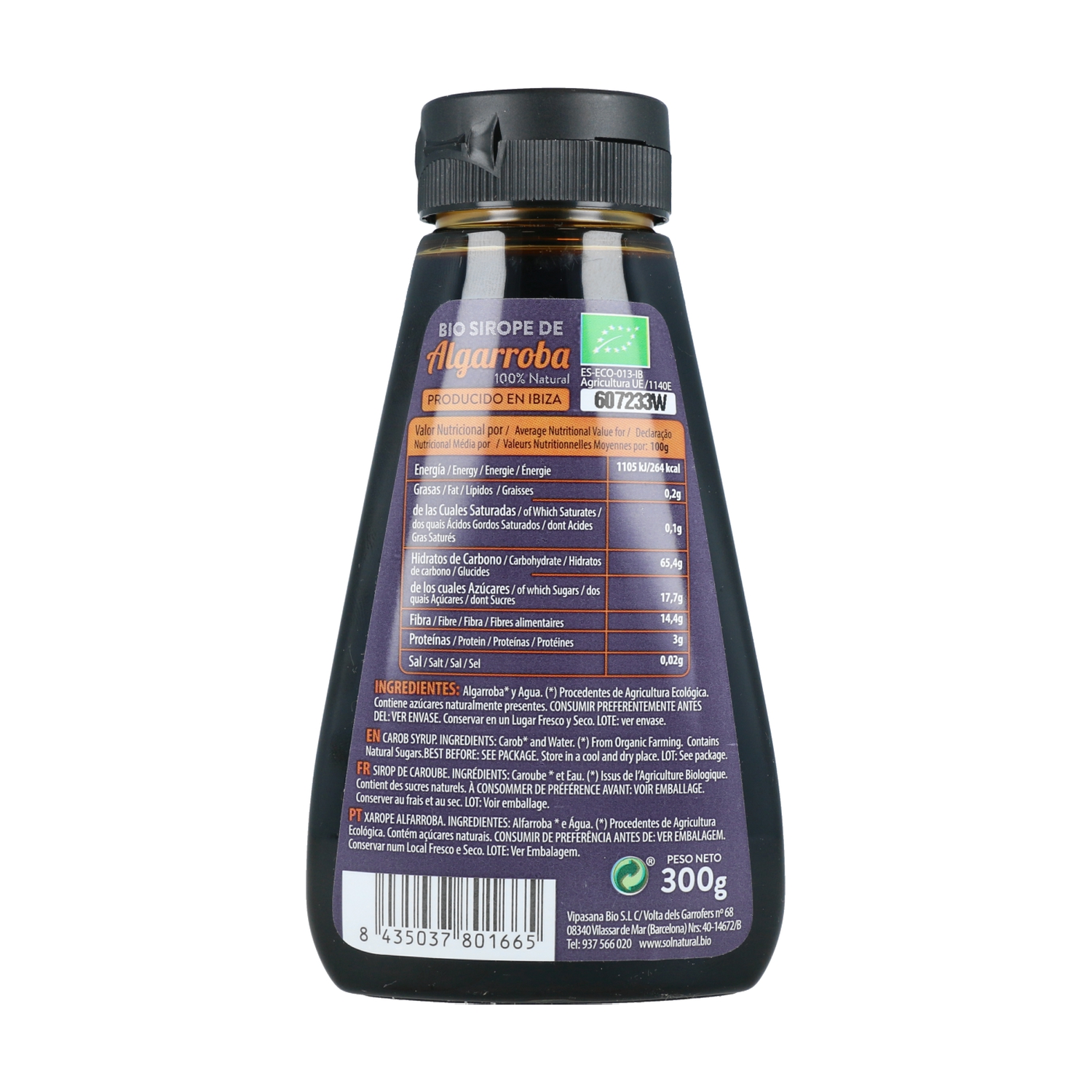 Sirope de algarroba Bio - Sol Natural