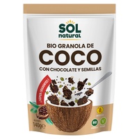 Ekologisk kokoscrunchy granola med choklad