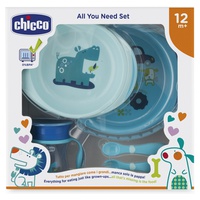 Conjunto de refeição 12m + azul claro 4 unidades - Chicco