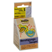 Beruhigender Schnuller - Größe 1 - Gummi mit Ring (0-6 Monate)