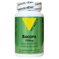 BACOPA MONNIERI 100mg Extrait standardisé 60 comprimidos - Vitall + | Natural Doctor
