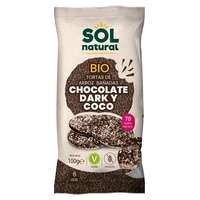 Rýžové koláčky s tmavou čokoládou a kokosem bez lepku veganské bio