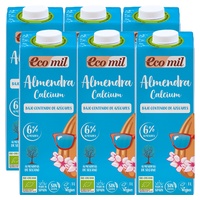 Pacote de bebida de amêndoa e cálcio 6 unidades de 1L - Ecomil