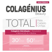 Colagenius beauty total (pele, cabelo e unhas) 30 saquetas - Colagenius