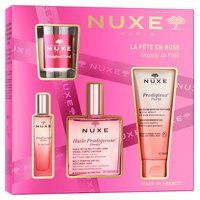 Dárkový balíček prodigieux květinový šťastný v růžové péče o tělo + svíčka