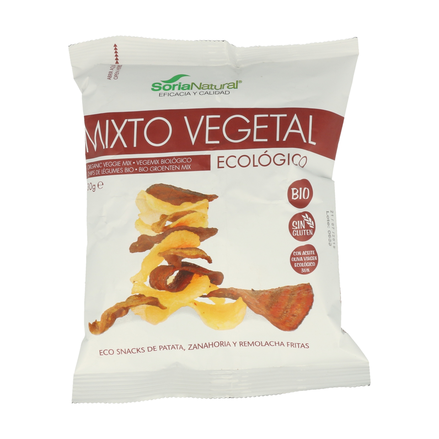 Patatas Chips Mixto Vegetal Ecológico 30 g de Soria Natural | Naturitas