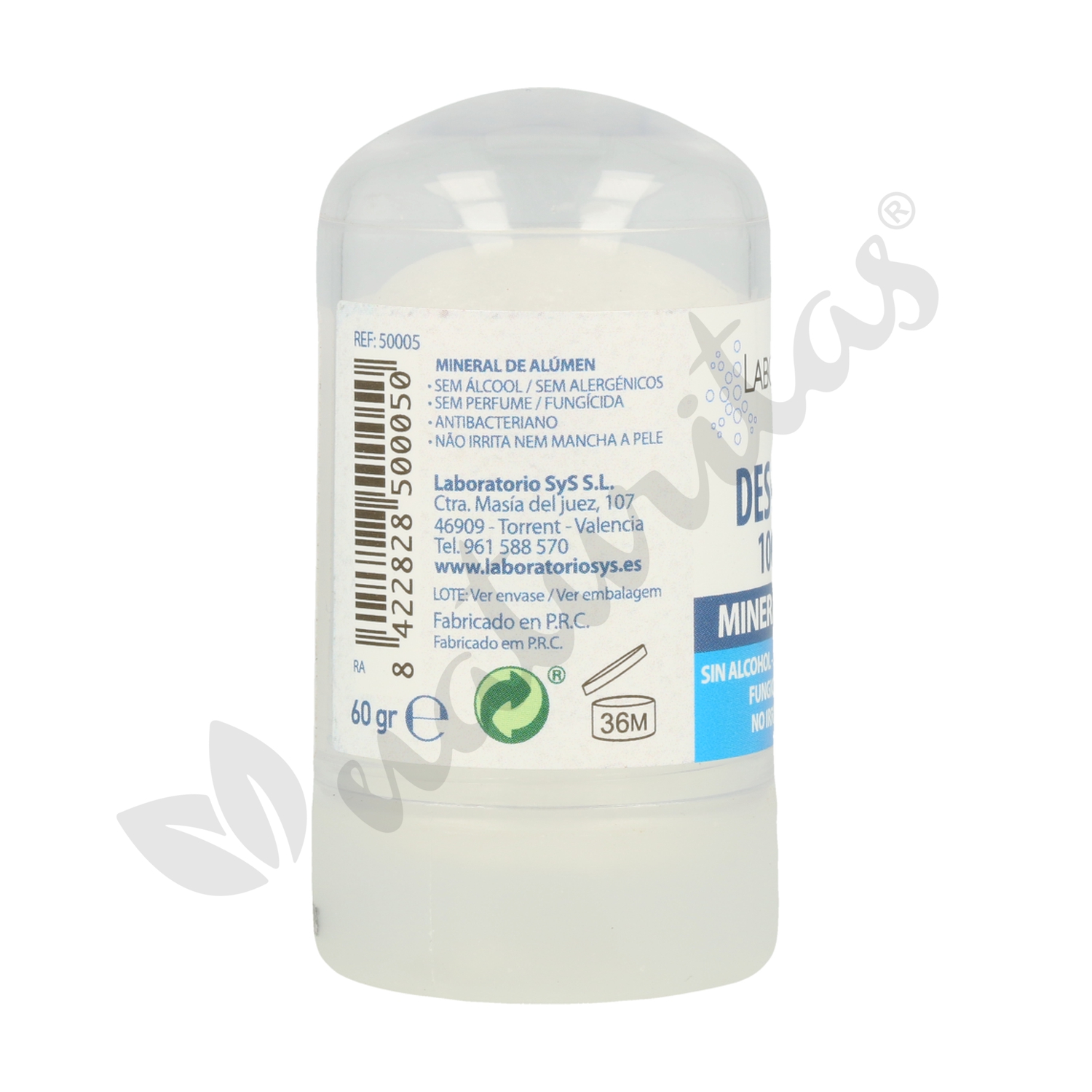 Desodorante Natural con Mineral de Alumbre 60 g de Laboratorio SYS