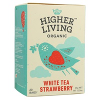 Te Blanco con Fresa Bio 20 bolsitas infusoras de 35g - Higher Living | Natural Doctor
