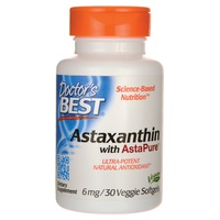 Astaxantina con AstaReal 6 mg 30 cápsulas vegetales - Doctor's Best | Natural Doctor
