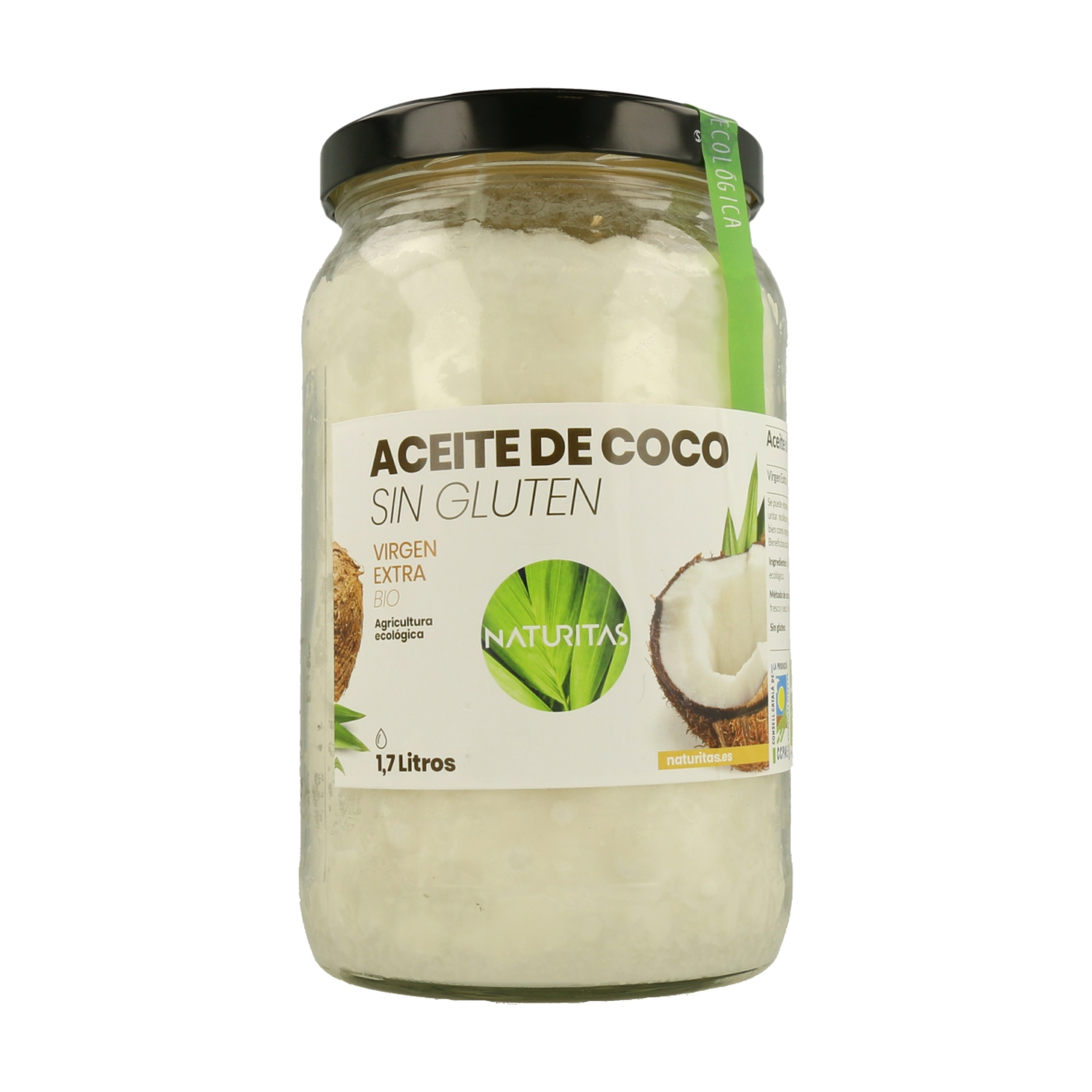 Aceite de coco bio comestible (sin gluten) de Naturitas