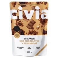Bio granola s dvěma druhy čokolády a mandlemi
