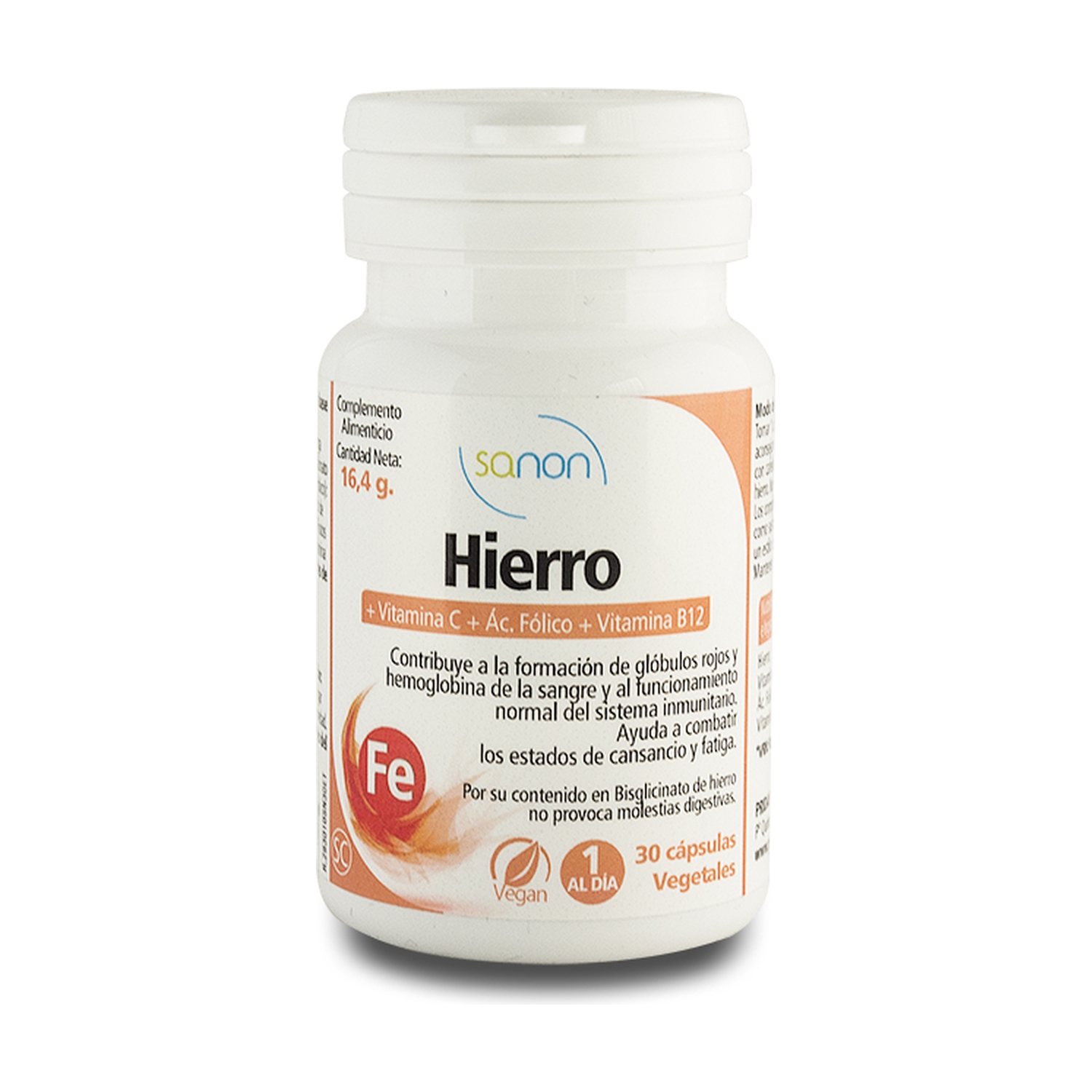 Hierro 30 cápsulas vegetales de Sanon Naturitas