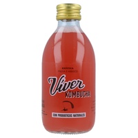 Comida exótica Kombucha com morango e hibisco 250 ml - Víver Kombucha