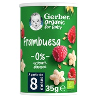 Lanches para bebês, cereais e bolinhos de framboesa +8m