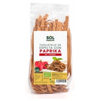 Fullkorns dinkeltagliatelle med ekologisk paprika