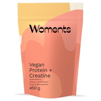 Woments Proteína Vegetal + Creatina Monohidrato Creavitalis® | Fuerza y Masa Muscular | Mujer Activa | Menopausia | 450g | Sabor Chocolate | Sin Azúcar | Vegano | Natural Doctor