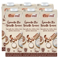 Pacote de bebidas de aveia e arroz com espelta orgânica 6 unidades de 1L - Ecomil