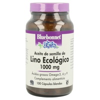 Aceite de Semilla de Lino Ecológico 100 cápsulas de 1000mg - Bluebonnet | Natural Doctor