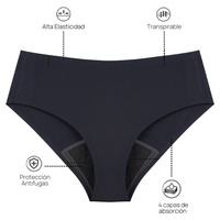 Calcinha menstrual sem costura preta XL 1 unidade - My Alma