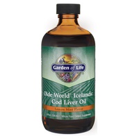Aceite de hígado de bacalao limón menta 236 ml de aceite - Garden of Life | Natural Doctor