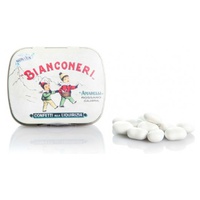 Alcaçuz Bianconeri Polvilhada Com Menta Coberta Com Açúcar 20 g - Amarelli