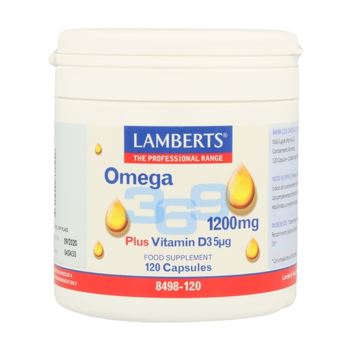 Comprar Omega 369 con vitamina D3 120 cápsulas Lamberts Naturitas