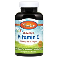 Vitamina C masticable para niños de mandarina 250 mg 60 tabletas de 250mg - Carlson Labs | Natural Doctor