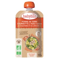 Ternera de granja de calabacín y patatas de Aquitania 120 g - Babybio | Natural Doctor