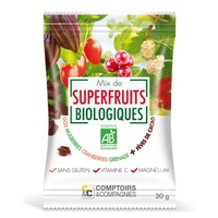 Mischung aus Superfrüchten und gerösteten Bio-Kakaobohnen