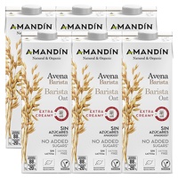 Bebida vegetal de aveia Barista 0% açúcar 6 unidades de 1L - Amandin