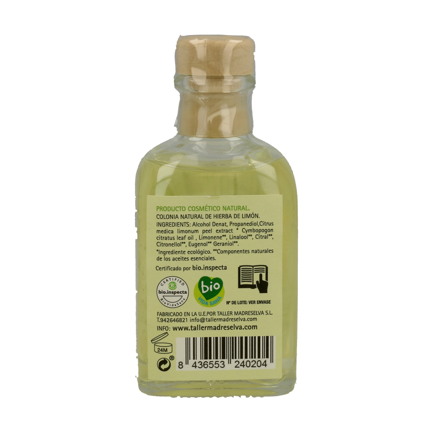 Colonia natural hierba de limón 100 ml de Madreselva Naturitas