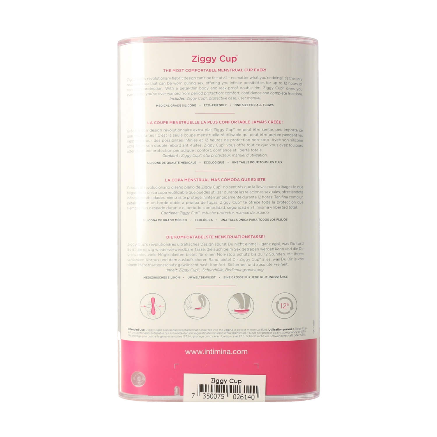 Ziggy Cup (Copa Menstrual) 1 unidad (Rosa) de Intimina Naturitas