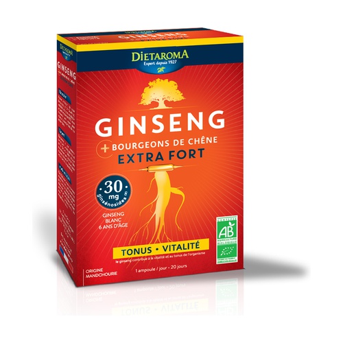 Acheter Ginseng extra fort 20 ampoules de 200ml Dietaroma Naturitas